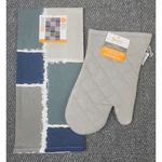 Mu Kitchen Oven Mitt Potholder Blue Abstract Cotton Terry Lined 2PC Set Gift. Fixed Price $16.97.