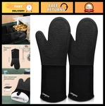 Extra Long Heat Resistant Silicone Oven Mitts Non-slip Grip, Bbq & Baking Glov. Fixed Price $28.99.