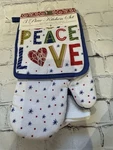 Better Home 3-PC Kitchen Set/towel, Potholder, Oven Mitt/joy Peace Love. Fixed Price $12.99.