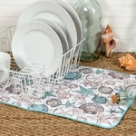 Beachcomber Seashells Countertop Dish Drying Mat, Machine Washable By Kay Dee. Fixed Price $13.95.