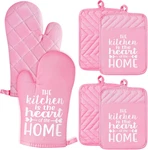 GROBRO7 6PCS Funny Oven Mitts Pot Holders The Kitchen Is Heart Of Home. Fixed Price $20.35.