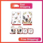 Bencailor 6 Pcs Rooster Kitchen Towels Pot Holders And Oven Mitts Set Chicken Di. Fixed Price $16.94.