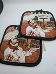 New! Chef Pasta Italian Oven Kitchen Mitts Cotton. Fixed Price $7.65.