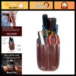 Brown Tool Caddy - 4 Pockets & Holders Fits 2" Belts Lightweight Usa. Fixed Price $71.99.