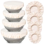 Reusable Organic Elastic Bowl Covers Set Of 8,100% Cotton Fabric Food Storage.... Fixed Price $27.71.