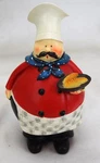 Resin Fat French Chef Holding Bread Tray Figurine. Fixed Price $29.99.