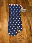New! Patriotic Americana Flag Stars Oven Mitt Kitchen Cotton Bbq Grill Usa. Fixed Price $14.00.