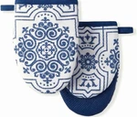 Martha Stewart Strie Medallion Mini Oven Mitt 2PACK Set Navy Blue 5.5" X 8. Fixed Price $10.65.