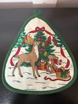 Vintage Csc Christmas Themed Pot Holder Reindeer Cottagecore. Fixed Price $6.99.