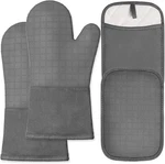 Bpa-free Soft Silicone 4 Piece Oven Mitts & Pot Holders Set, Gray. Fixed Price $32.57.