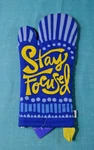 "stay Focused" Tabitha Brown Blue & Gold Oven Mitt Lot Of 2. Fixed Price $12.00.