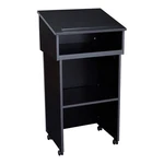Oklahoma Sound Wood Tabletop With Av Cart/lectern Base In Black. Fixed Price $402.38.