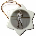 3DROSE Michaelangelos David Statue Inch Snowflake Porcelain Ornament. Fixed Price $14.99.