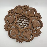 Wooden Trivet Round Floral Made India New. Fixed Price $12.00.