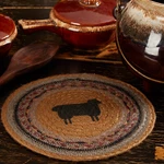 Heritage Farms Sheep Jute Trivet 8" Round Farmhouse Country Rustic Vhc Brands. Fixed Price $5.95.