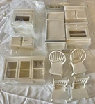 1:12 Town Square Miniature Furniture White Wood Kitchen Set Oven Fridge Sink #s. Fixed Price $60.00.