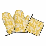 Yellow Floral Oven Mitts And Pot Holders Sets Vintage Lilac Flowers Rustic He.... Fixed Price $26.28.