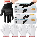 Janmercy 200 Pcs Disposable Bbq Nitrile Gloves With 4 Pairs Cotton Liners Gri.... Fixed Price $39.05.