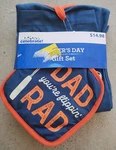 Way To Celebrate Father's Day Gift Set, Apron, Oven Mitt, Pot Holder, New. Fixed Price $9.99.