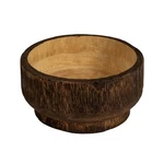 Creative Co-op Round Two-tone Paulownia Wood Bowl, Brown And Natural. Fixed Price $32.22.
