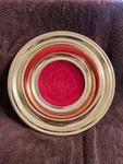 Artistic Churchware Offering Collection Plate Red Ihs Velvet Gold Tone RW212. Fixed Price $22.99.