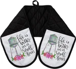 Life's Better Small Town Baking 32 Inch Long Pocket Oven Mitts Cotton DZ143. Fixed Price $16.99.