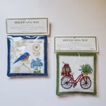 2 Alices Cottage Cotton Scented Spiced Mug Mat Coaster Bluebird & Bicycle Fabric. Fixed Price $12.79.