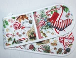 Michel Design Works Christmas Print Double Oven Mitt 7 X 34 Nwot. Fixed Price $24.99.