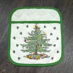 Spode Christmas Tree 8.25" X 9.50" Oven Pot Holder. Fixed Price $14.00.