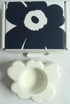 Marimekko Unikko Tealight Holder Matte White 60TH Anniversary Stoneware. Fixed Price $21.99.
