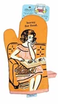 Blue Q Oven Mitt Retro Horny For Food Kitchy Glove Housewarming Adult Novelty. Fixed Price $8.99.