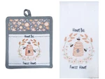 Kay Dee 2 Piece Embroidered Kitchen Towel And Potholder Bundle, Honey Bee. Fixed Price $17.99.