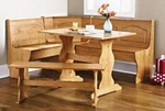 3 Pc Natural Wooden Breakfast Nook Dining Set Corner Booth Bench Kitchen Table. Fixed Price $526.90.