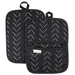 Sage+stitch Heat Resistant Designer Pot Holders With Hand Pockets Black. Fixed Price $22.88.