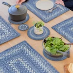 Homespice Denim Jute Braided Kitchen Trivets For Hot Dishes Country Coastal. Fixed Price $74.99.