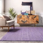 Rug Jute Purple Color Rectangle Handmade Braided Home Decor Rustic Look Modern. Fixed Price $128.05.