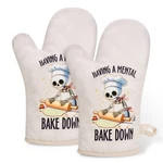 Miracu Funny Skeleton Oven Mitts Set, Cute Goth Kitchen Baking Gifts For Women. Fixed Price $23.00.