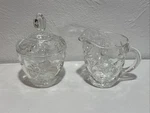 Anchor Hocking Star Of David Creamer And Sugar Bowl Set Glass Eapc Prescut. Fixed Price $17.00.