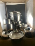 Vintage Revere Ware Copper Bottom 15 Pc Dutch Oven Set Lot Pots Pans Usa Lids. Fixed Price $249.99.