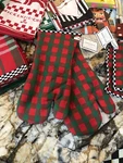 Mackenzie-childs Merry Christmas Oven Mitts With Courtly Check Set Of 2 Nip. Fixed Price $58.00.