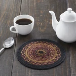 Vhc Brands Heritage Farms Braided Jute Trivet Round Red Black 8 Inch, Set Of 3. Fixed Price $31.62.
