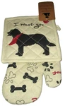 Oven Mitt & Pot Holder Set Woof You 7" X 13" 8". Fixed Price $14.39.