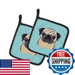 Caroline's Treasures Carolines BB1200PTHD Checkerboard Blue Fawn Pug. Fixed Price $39.19.