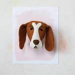 Creative Co-op Handmade Wool Felt Dog Head Wall Hanging, Brown Cream. Fixed Price $47.13.