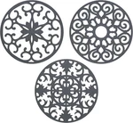 Extra Large Thick 10" Silicone Trivets Hot Dishes Pots Pans Set 3 Gray. Fixed Price $78.90.