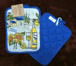 Sunflower Wine Pot Holder Set Kay Dee Tuscan Pattern Nwt. Fixed Price $12.98.