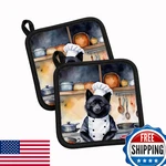Caroline's Treasures Carolines Schipperke The Chef Pair Of Pot. Fixed Price $37.00.