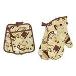 Mijotex 4PCS Set Apron, Oven Mitts And Pot Holders Bbq Gloves With Printed De.... Fixed Price $31.45.