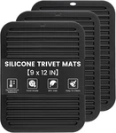 Topulors 3 Pcs Silicone Trivets For Hot Pots And Pans 9"X12" Heat Resistant Mat. Fixed Price $12.99.