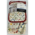 Mainstays 5 Pc Kitchen Set Oven Mitt Pot Holders Towels Multicolor New. Fixed Price $9.99.